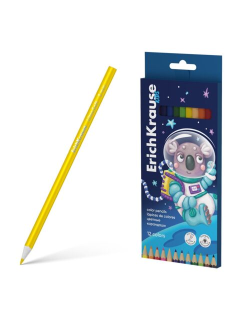 Drvene bojice ErichKrause trokutaste Kids Space animals 3mm 12/1