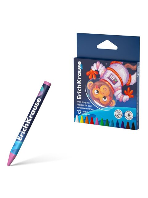 Boje voštane ErichKrause Kids Space Animals trokutaste 8mm 12/1