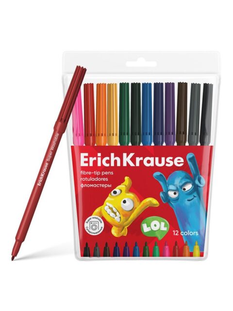 Flomasteri ErichKrause Jolly Friends Super Washable 12 boja 12/1