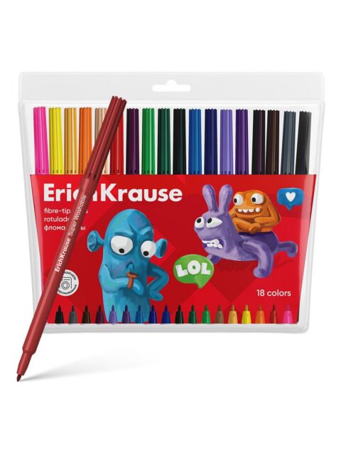 Flomasteri ErichKrause Jolly Friends Super Washable 18 boja 18/1