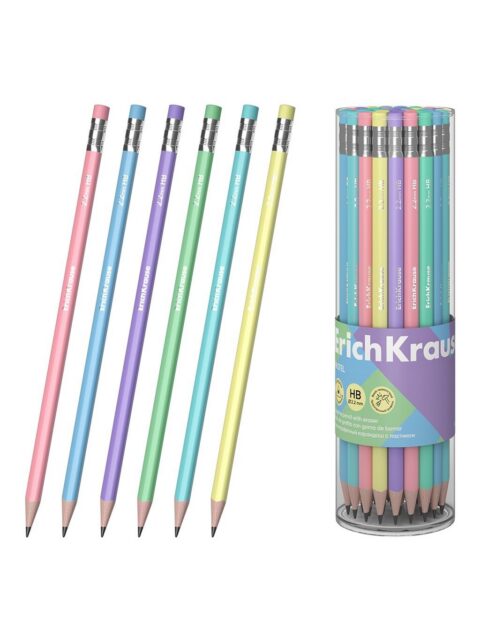 Olovka grafitna ErichKrause Pastel HB sa gumicom trokutasta sortirano 42/1