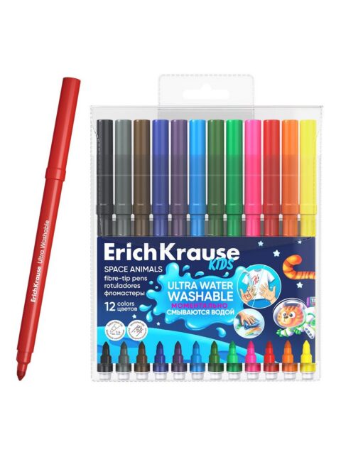 Flomasteri ErichKrause Kids Animals Ultra Washable 12 boja 12/1