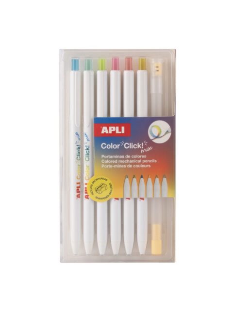 Tehnička olovka Apli višebojne Color Click Mix blister 6/1 20550