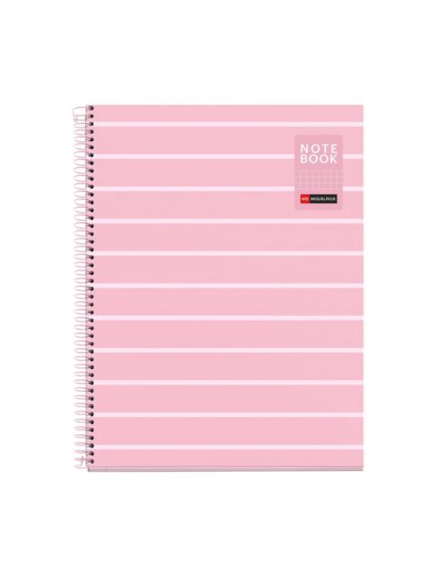 Kolegij blok Miquelrius A4 90g 80L spiralni kocke Between the lines Pink MR4512