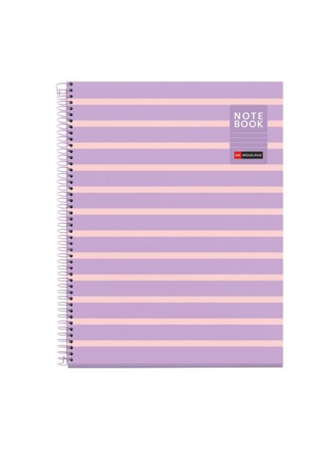Kolegij blok Miquelrius A4 90g 80L spiralni crte Between the lines Mauve MR4522