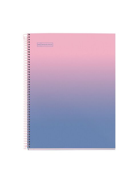 Kolegij blok Miquelrius A4 90g 80L spiralni kocke Gradient Pink & Blue MR4445