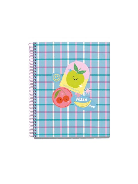Kolegij blok Miquelrius A5 70g 100L spiralni crte Lifestyle Stickers Happy Fruits MR4291