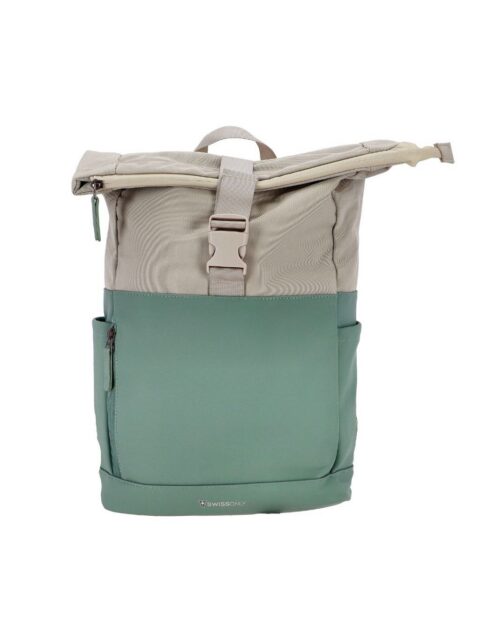 Ruksak Swiss Only s preklopnim (roll-top) zatvaranjem 29x12x45cm 16L zelena bež SO-124-GBEIGE