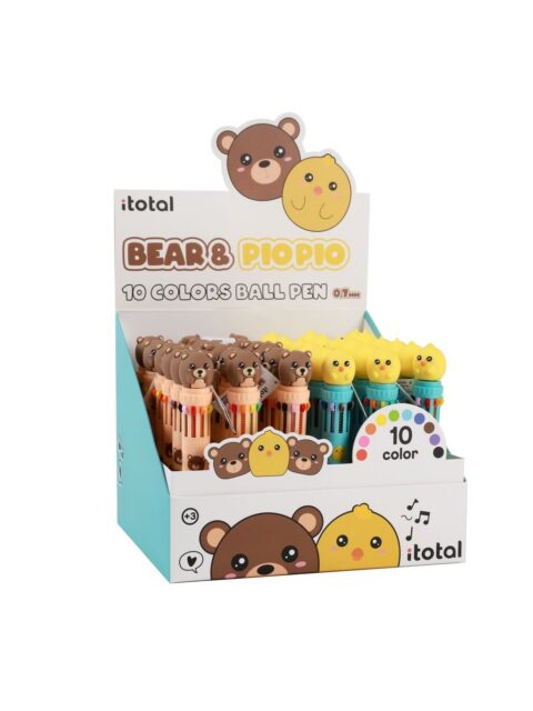 Kemijska olovka iTotal Cute animals medo+pilić 10 boja 36/1 sortirano XL2370H