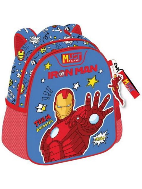 Ruksak vrtićki Must team Iron man s 2 pretinca (i privjeskom za ključeve) 27x10x31cm 506355