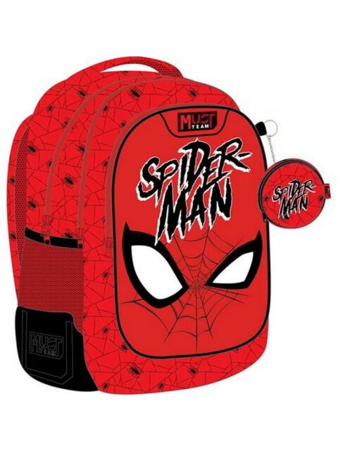 Ruksak školski Must team Spidermanova mreža s 3 pretinca (i novčanikom) 32x18x43cm 508746