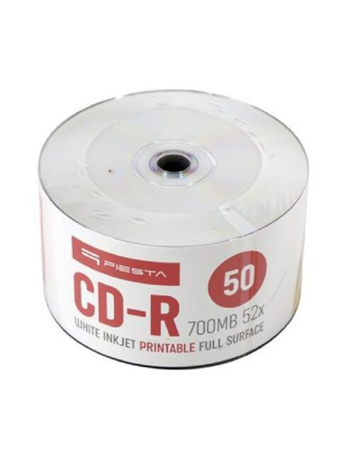 CD-R Platinet Fiesta #43718 700MB 52x, Wrap Spindle 50/1, Printable