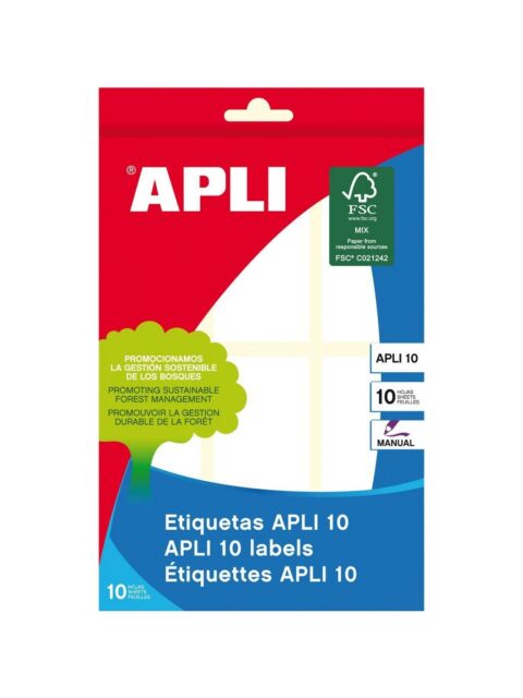 Naljepnica Apli 34x67mm za ručni ispis bijela 10L 1651