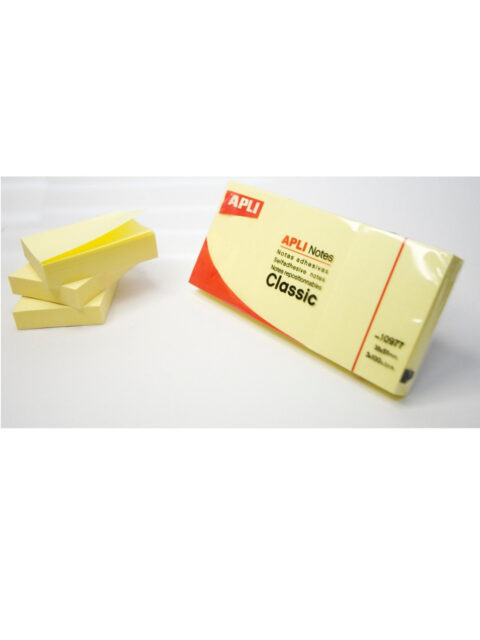 Blok Apli samoljepljivi 40x50mm 3/1 boja žuta 3x100L 10977