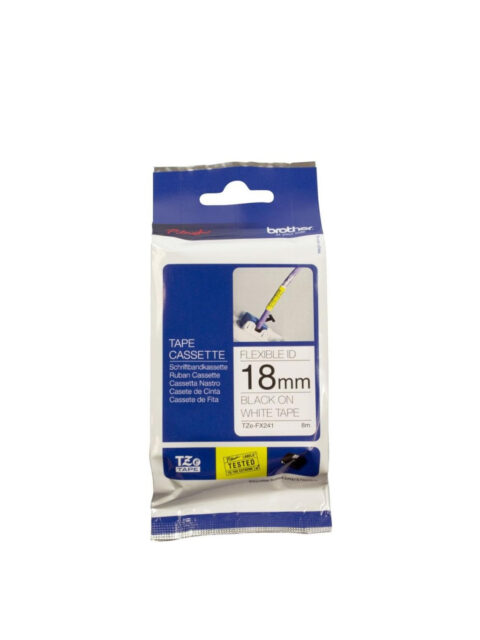 Vrpca Brother p-touch TZEFX241 18mm white/black