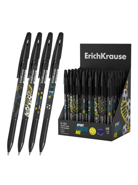 Kemijska olovka ErichKrause Stick&Grip Sport DNA R-301 (0.7) plavi ispis sortirano 48/1