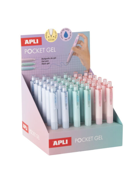 Kemijska olovka Apli pocket gel pastelno plava, plavi ispis 1/12 20496