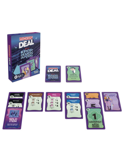 Društvena igra Karte Monopoly Deal K-Pop Demon Hunters 8+ igra je na engleskom jeziku
