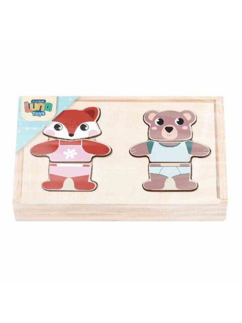 Drvene puzzle Diakakis – set za odijevanje, 22,5 × 5 × 15 cm LUNA, 622456