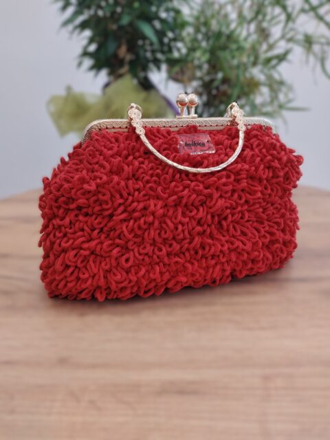 Bubble retro (crvena) – heklana torba Bolkica