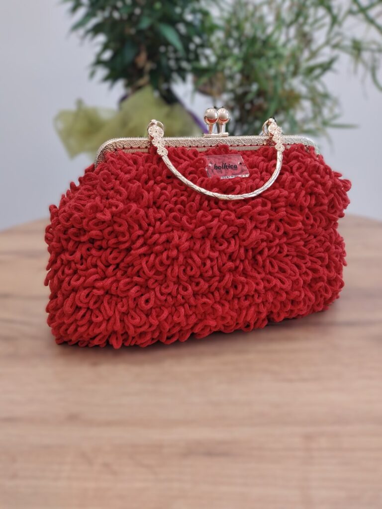 Bubble retro (crvena) – heklana torba Bolkica